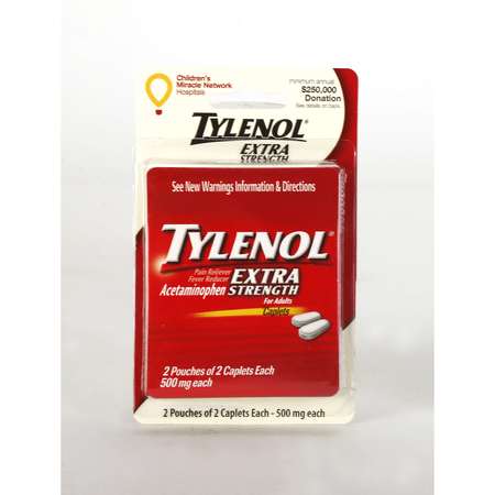 Convenience Valet Convenience Valet Extra Strength Blister Card Tylenol 4 Count, PK144 1887